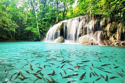 น้ำตกเอราวัณ  (Erawan Water Fall of Erawan National Park)